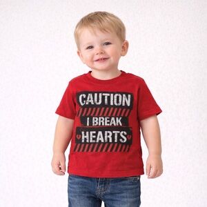 Red Kids Shirt - Caution I Break Hearts